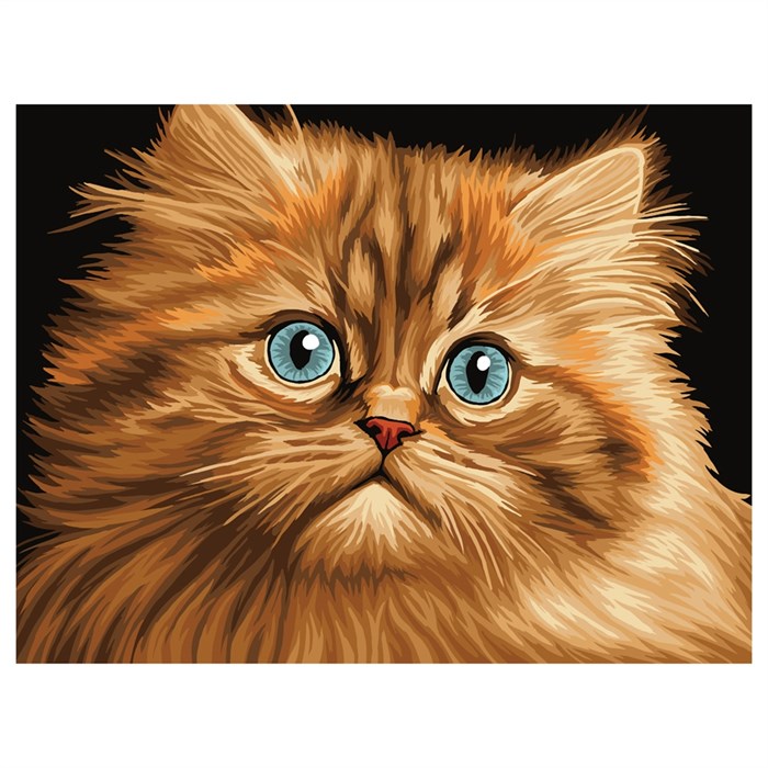 Картина по номерам на картоне ТРИ СОВЫ "Пушистый котенок", 30*40, с акриловыми красками и кистями - фото 406688