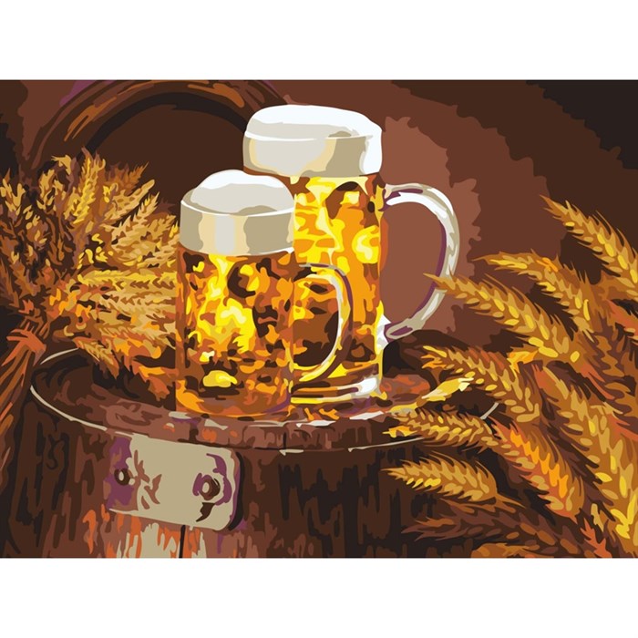 Картина по номерам на картоне ТРИ СОВЫ "Пшеничный янтарь", 30*40, с акриловыми красками и кистями - фото 406690