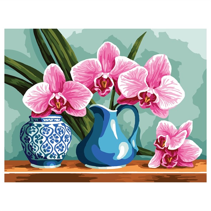 Картина по номерам на холсте ТРИ СОВЫ "Ветка орхидеи", 30*40, с акриловыми красками и кистями - фото 406760