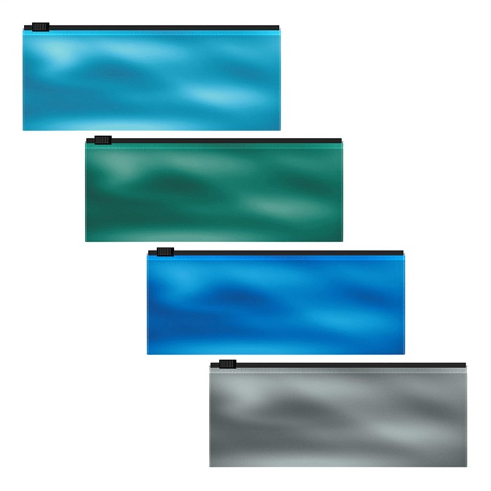 Zip-пакет пластиковый ErichKrause® Glossy Ice Metallic, 190х70мм, непрозрачный, ассорти (в пакете по 12 шт.) - фото 447867