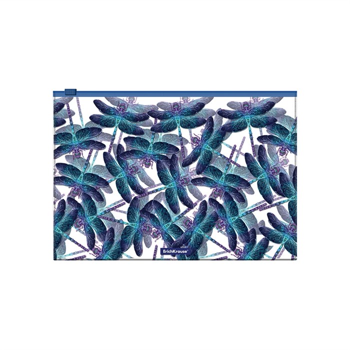 Zip-пакет пластиковый ErichKrause® Neon Dragonflies, A4 (в пакете по 12 шт.) - фото 447934
