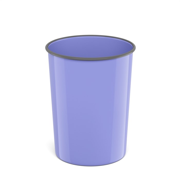 Корзина для бумаг литая пластиковая ErichKrause Pastel, 13.5л, фиолетовый - фото 450705