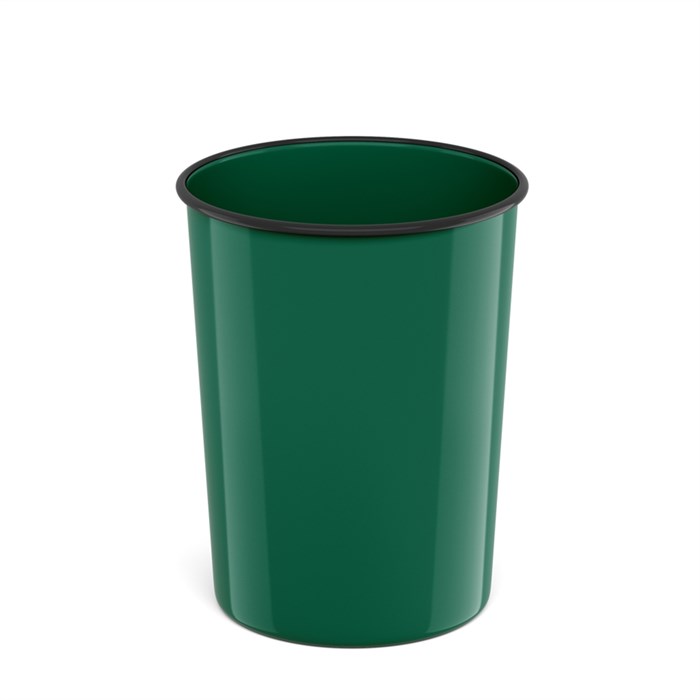Корзина для бумаг литая пластиковая ErichKrause® Classic, 13.5л, зеленая - фото 450711
