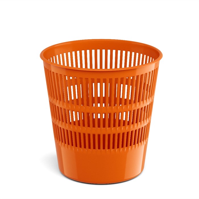 Корзина для бумаг сетчатая пластиковая ErichKrause® Neon Solid, 12л, оранжевая - фото 450753