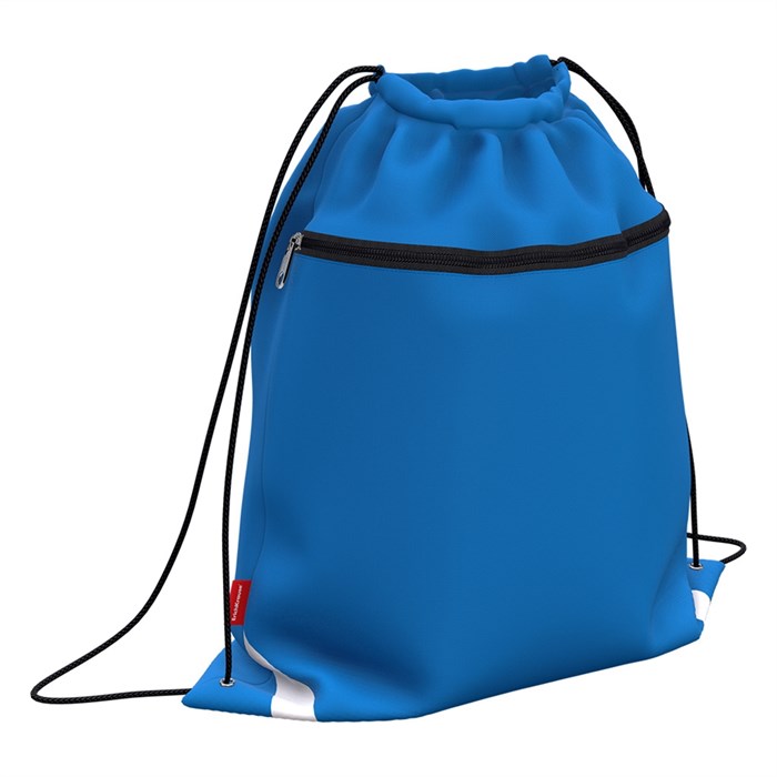 Мешок для обуви ErichKrause с карманом на молнии 500х410мм Neon® Blue - фото 452094
