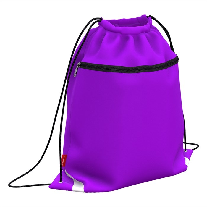 Мешок для обуви ErichKrause с карманом на молнии 500х410мм Neon® Violet - фото 452095