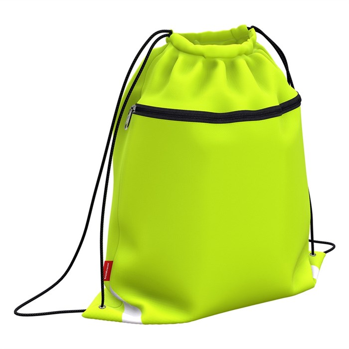 Мешок для обуви ErichKrause с карманом на молнии 500х410мм Neon® Yellow - фото 452096
