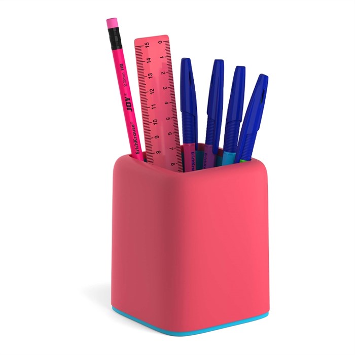 Набор настольный пластиковый ErichKrause® Forte, Bubble Gum, розовый с голубой вставкой - фото 453672