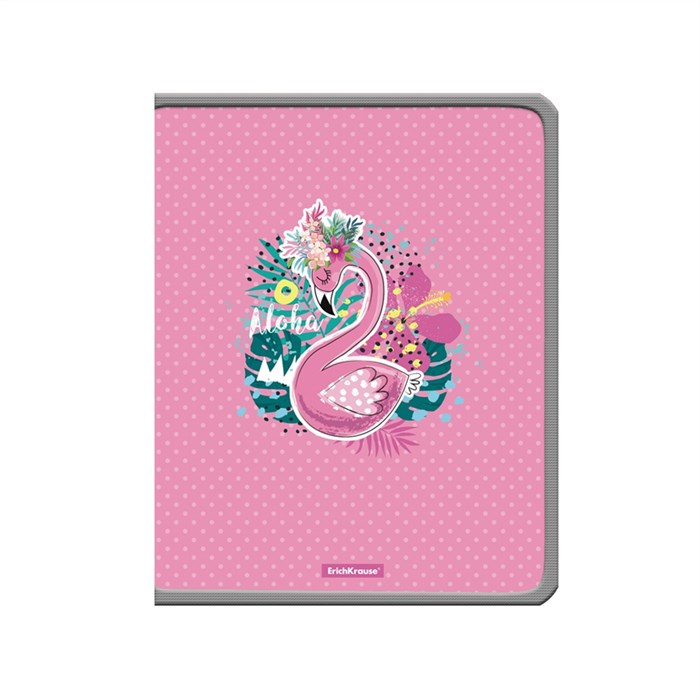 Папка для тетрадей на молнии пластиковая ErichKrause® Rose Flamingo, А4+ (в пакете по 4 шт.) - фото 454922