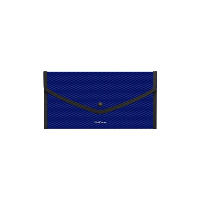 Папка-конверт на кнопке пластиковая ErichKrause Diamond Total Blue, обшитая, Travel, непрозрачный, синий (в пакете по 4 шт.) - фото 455774