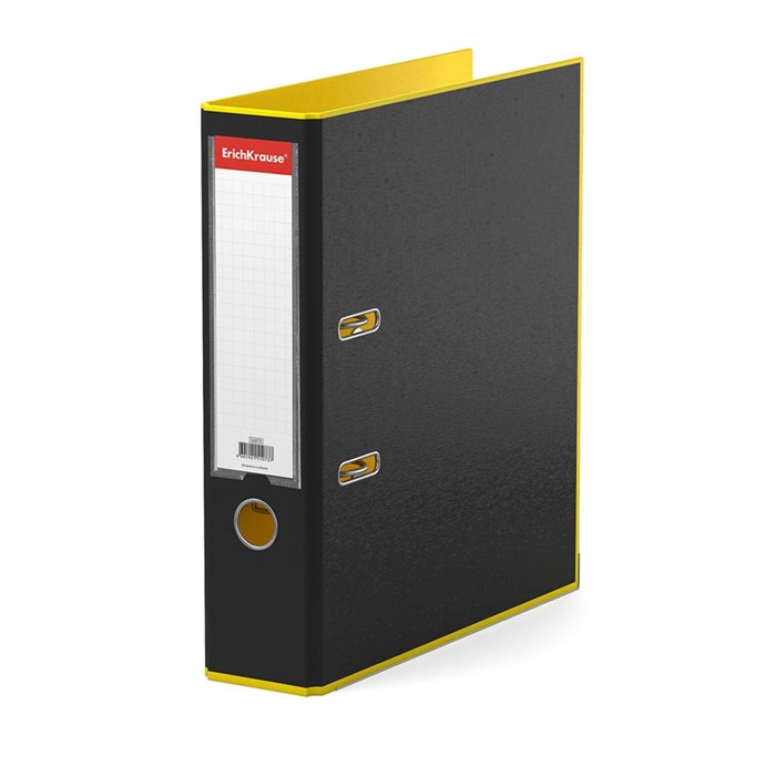 Папка–регистратор с арочным механизмом ErichKrause, Accent, А4, 70 мм, желтый - фото 456629