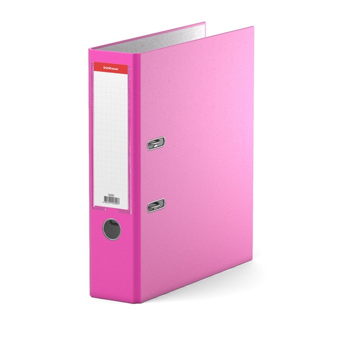 Папка–регистратор с арочным механизмом ErichKrause, Neon, А4, 70 мм, розовый - фото 456817