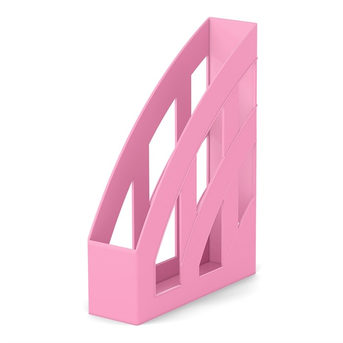 Подставка для бумаг вертикальная пластиковая ErichKrause Office, Pastel, 75мм, розовый - фото 458412