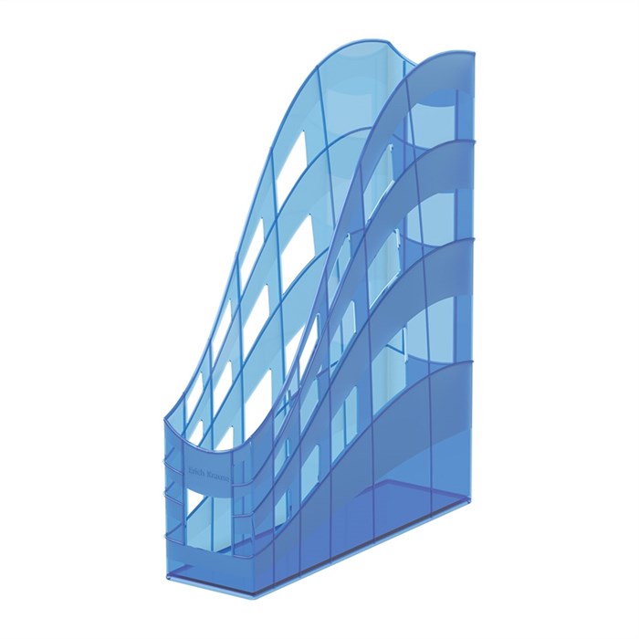 Подставка для бумаг вертикальная пластиковая ErichKrause® S-Wing, Standard, 75мм, голубой - фото 458477