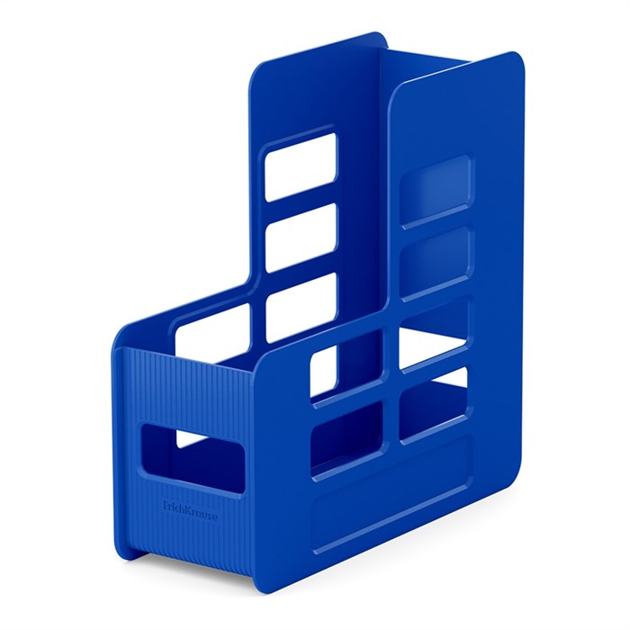 Подставка для бумаг вертикальная пластиковая ErichKrause® Techno, Classic, 100мм, синяя - фото 458479