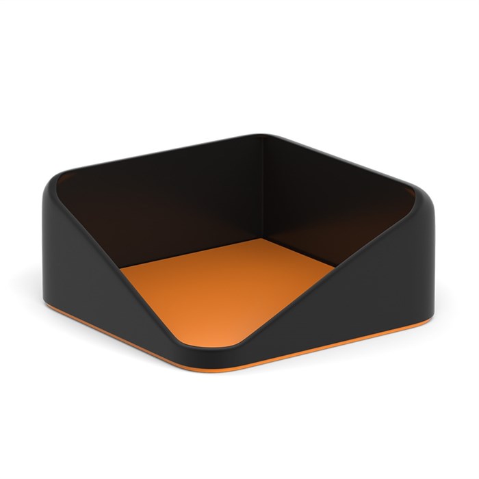 Подставка для бумажного блока пластиковая ErichKrause® Forte, Accent, черная с оранжевой вставкой - фото 458558