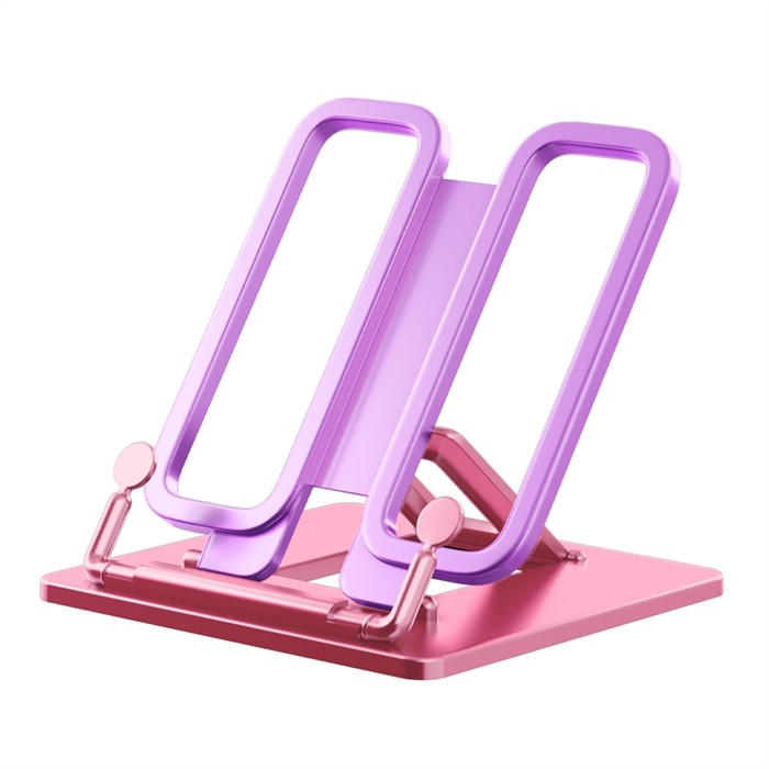 Подставка для книг пластиковая ErichKrause® Base, Candy, розовая с фиолетовым держателем - фото 458731