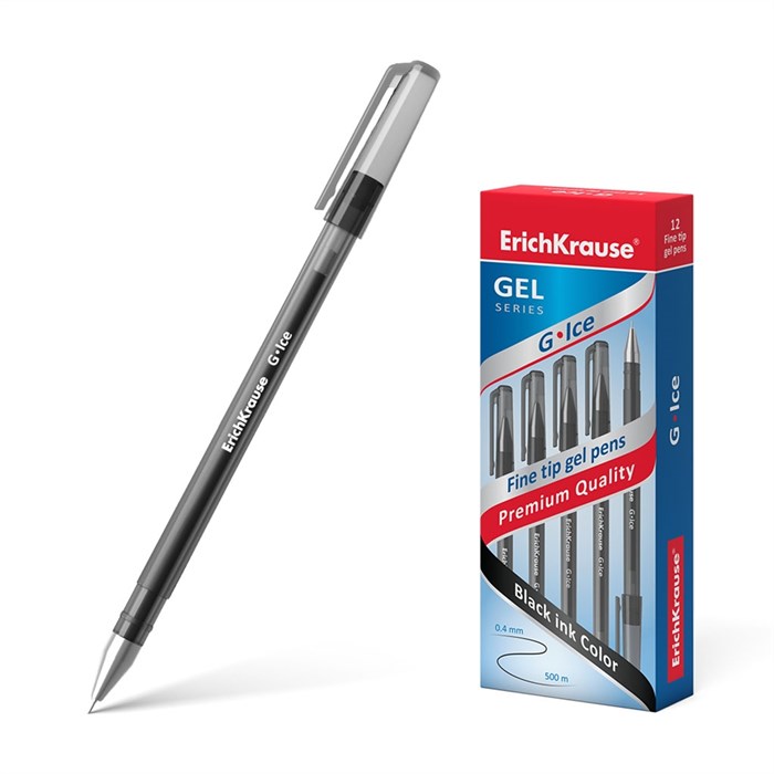 Ручка гелевая ErichKrause G-Ice Stick Original 0.5, цвет чернил черный (в коробке по 12 шт.) - фото 459797