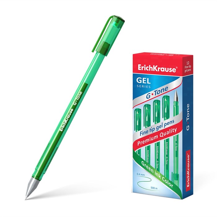 Ручка гелевая ErichKrause G-Tone Stick Original 0.5, цвет чернил зеленый (в коробке по 12 шт.) - фото 459870