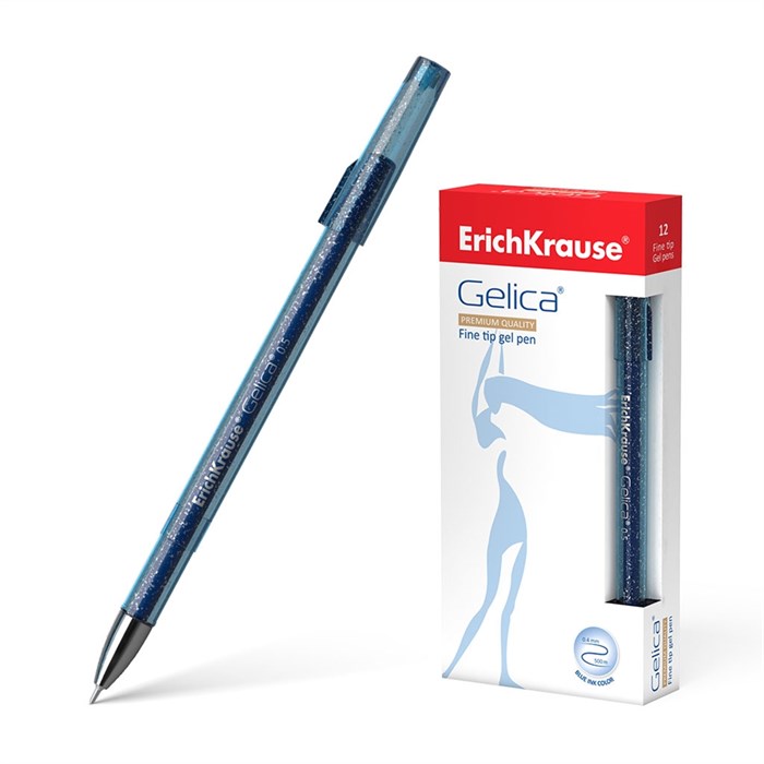 Ручка гелевая ErichKrause Gelica® Stick Original 0.5, цвет чернил синий (в коробке по 12 шт.) - фото 459900