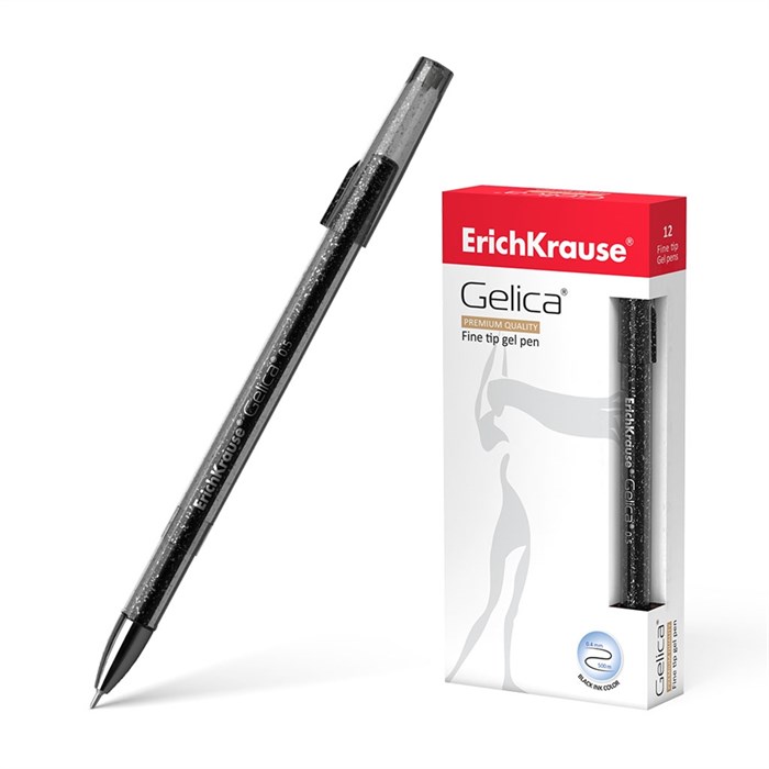 Ручка гелевая ErichKrause Gelica® Stick Original 0.5, цвет чернил черный (в коробке по 12 шт.) - фото 459905
