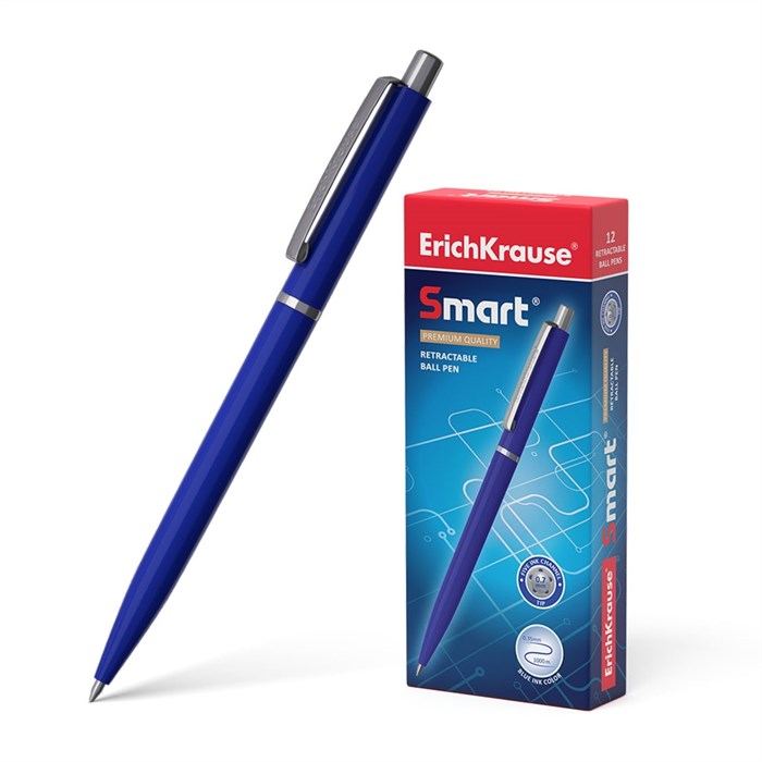 Ручка шариковая автоматическая ErichKrause Smart® Matic Classic 0.7, цвет чернил синий (в коробке по 12 шт.) - фото 460922