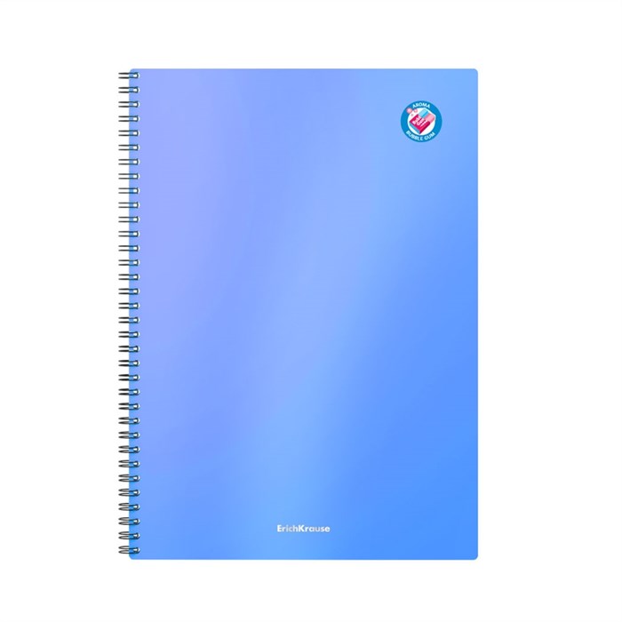 Тетрадь общая с пластиковой обложкой на спирали ErichKrause Bubble Gum, голубой, А4, 80 листов, клетка - фото 464883
