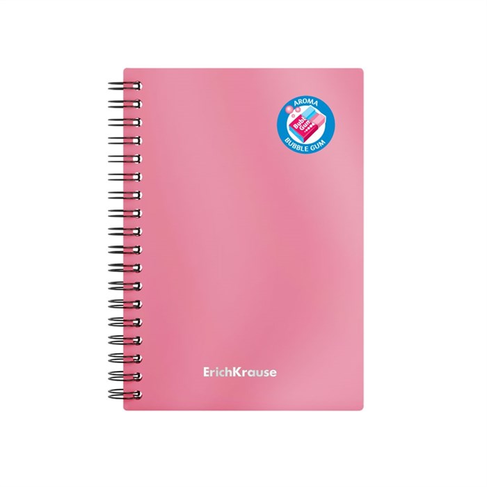 Тетрадь общая с пластиковой обложкой на спирали ErichKrause Bubble Gum, розовый, А6, 80 листов, клетка - фото 464914