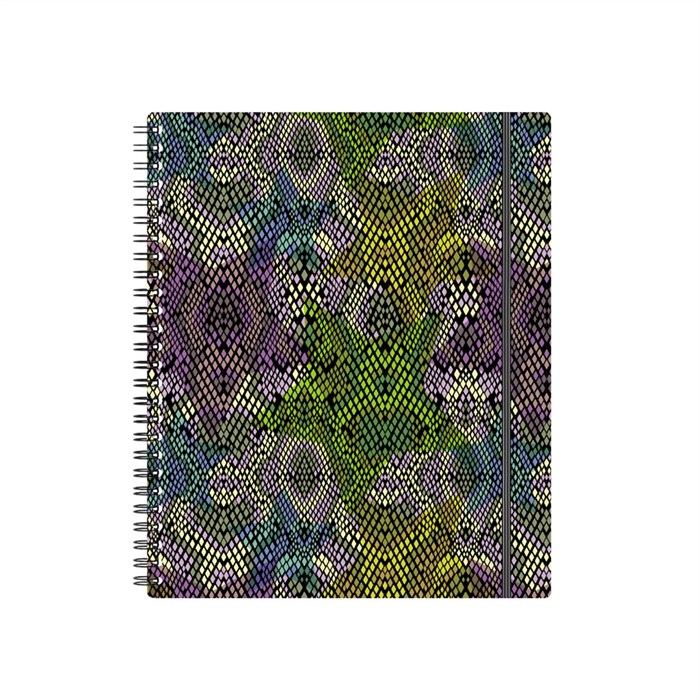 Тетрадь общая с пластиковой обложкой на спирали ErichKrause Purple Python, А5+, 80 листов, клетка, на резинке - фото 465414