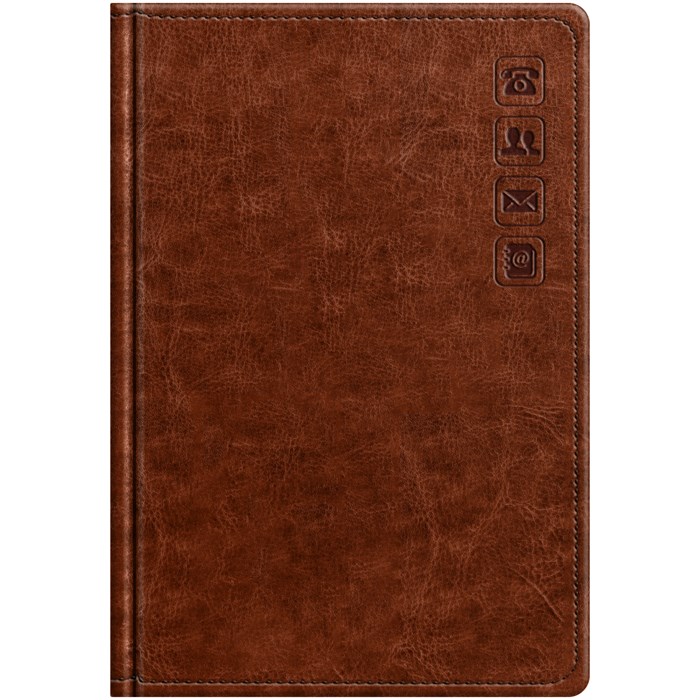 Телефонная книга А5, 80л., кожзам, BG "Nebraska. Brown", с вырубкой R373783 - фото 501572