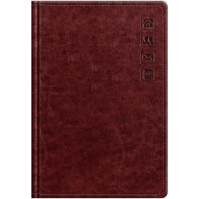 Телефонная книга А5, 80л., кожзам, BG "Nebraska. Dark red", с вырубкой R373784 - фото 501573