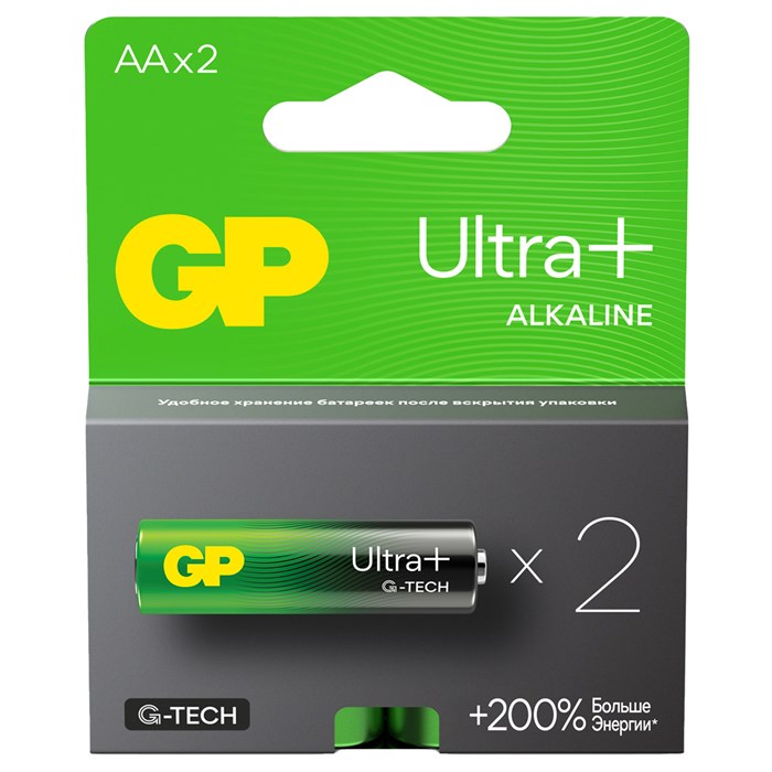 Батарейка GP Ultra Plus G-Tech AA (LR6) 15AUP алкалиновая, BC2 R371836 - фото 503580