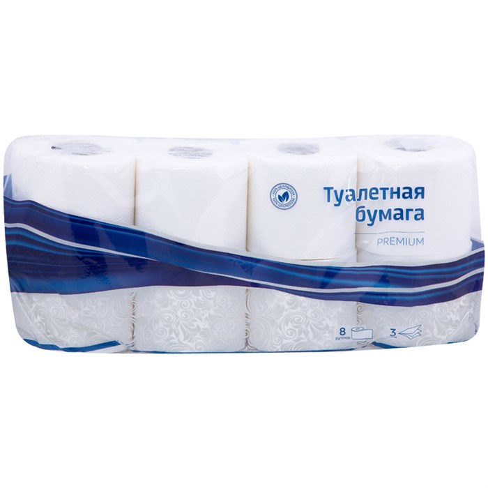 Бумага туалетная OfficeClean "Premium" 3-слойная, 8шт., тиснение, белая R279674 - фото 507427