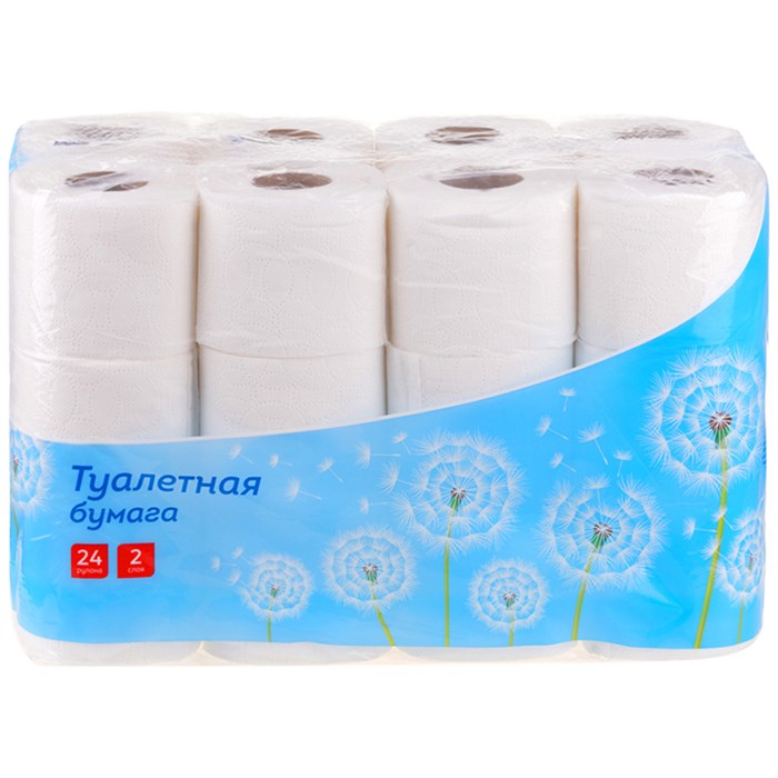 Бумага туалетная OfficeClean 2-слойная, 24шт., тиснение, белая R300438 - фото 507439