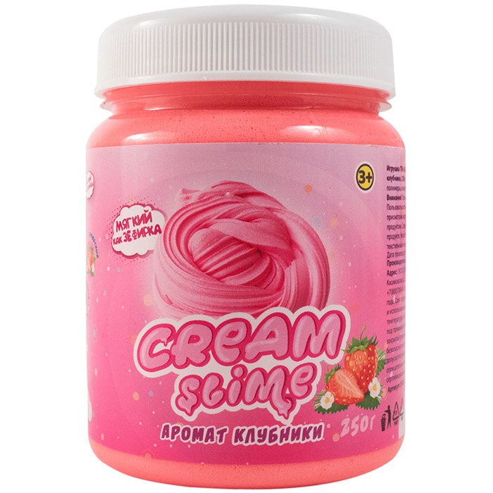 Слайм Cream-Slime, розовый, с ароматом клубники, 250г R292282 - фото 509394