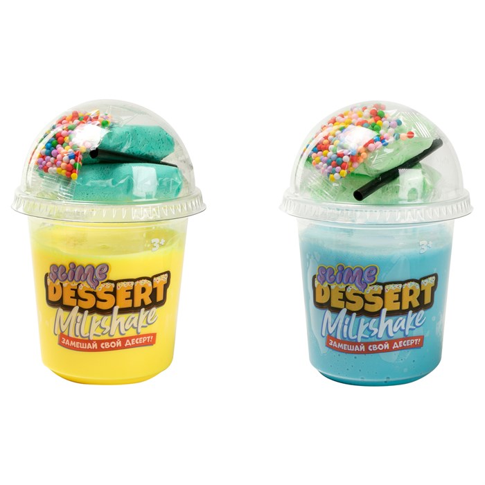 Слайм Slime Dessert "Milkshake" желтый/голубой, 320г., ассорти R376177 - фото 509468