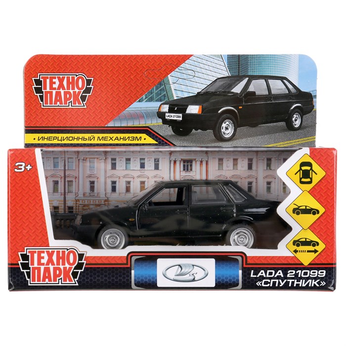 Машина игрушечная Технопарк "Lada-21099. Спутник", LADA, металл., 12см, черный, инерционная, с подвижными элементами R379785 - фото 520669