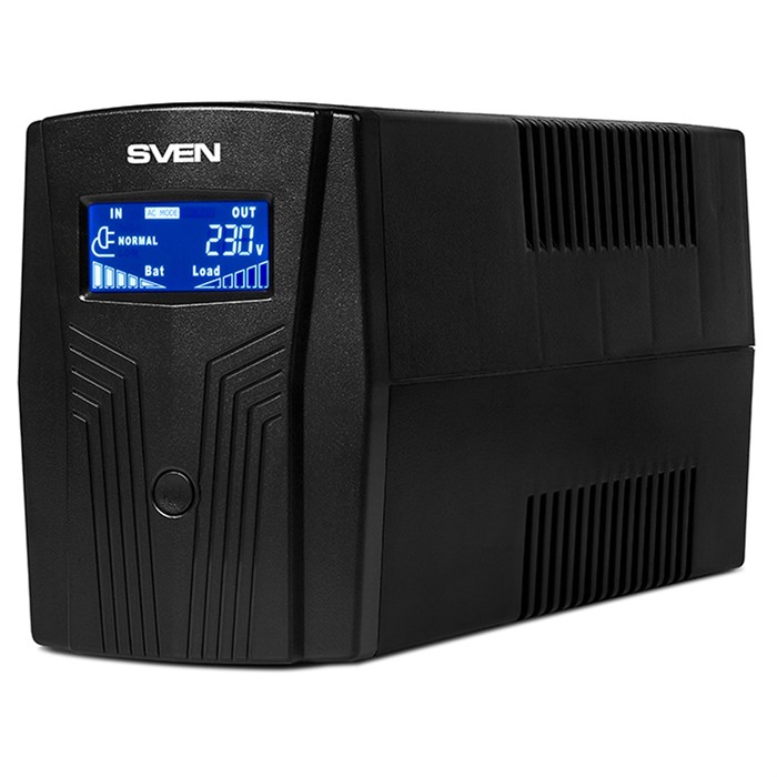 Источник бесперебойного питания Sven PRO 650, 2 розетки, 650ВA, 390Вт, LCD дисплей, черный R353290 - фото 521061