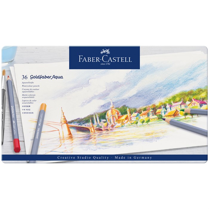 Карандаши акварельные художественные Faber-Castell "Goldfaber Aqua", 36цв., метал. коробка R285898 - фото 521932