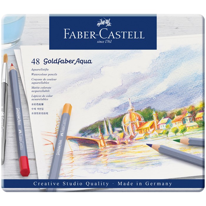 Карандаши акварельные художественные Faber-Castell "Goldfaber Aqua", 48цв., метал. коробка R285899 - фото 521935