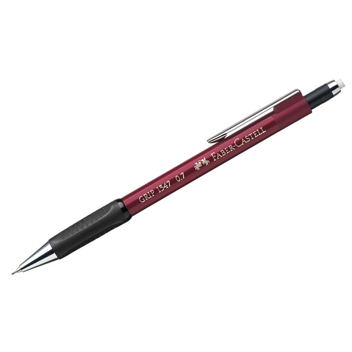 Карандаш механический Faber-Castell "Grip 1347" 0,7мм, B, грип, с ласт., автоподача грифеля, красный R286693 - фото 522057