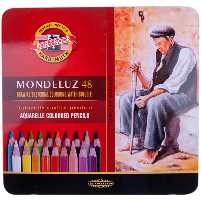 Карандаши акварельные Koh-I-Noor "Mondeluz", 48цв., заточен., метал. пенал R190296 - фото 522446