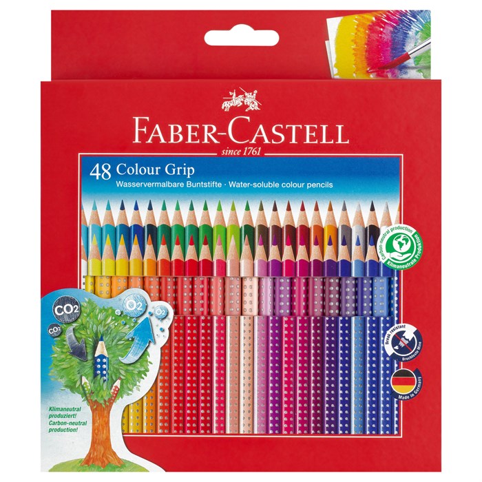 Карандаши цветные Faber-Castell "Grip", 48цв., трехгран., заточен., картон., европодвес R290331 - фото 522960