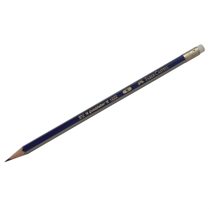 Карандаш ч/г Faber-Castell "Goldfaber 1222" B, с ластиком, заточен. R286144 - фото 524697