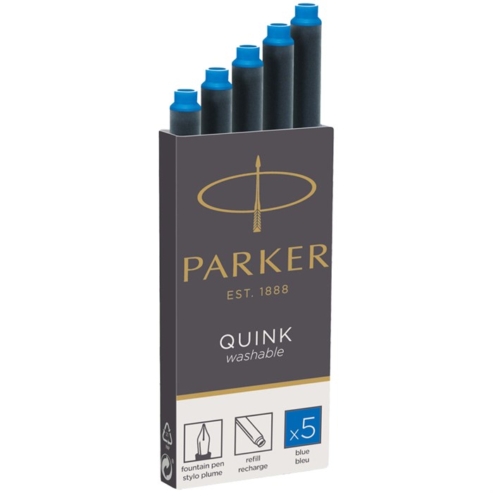 Картриджи чернильные Parker "Cartridge Quink" смываемые синие, 5шт., блистер R347618 - фото 527352