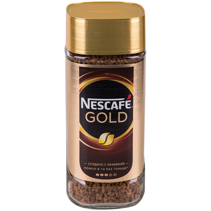 Кофе растворимый Nescafe "Gold", сублимированный, с молотым, тонкий помол, стеклянная банка, 95г R266019 - фото 533075