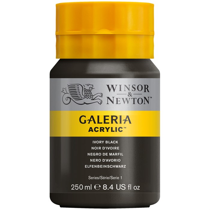 Краска акриловая художественная Winsor&Newton "Galeria", 250мл, туба, черная слоновая кость R316258 - фото 534715