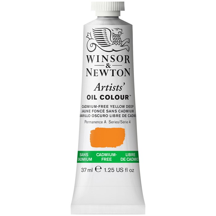 Краска масляная профессиональная Winsor&Newton "Artists Oil", 37мл, беcкадмиевый насыщенно-желтый R316794 - фото 536455