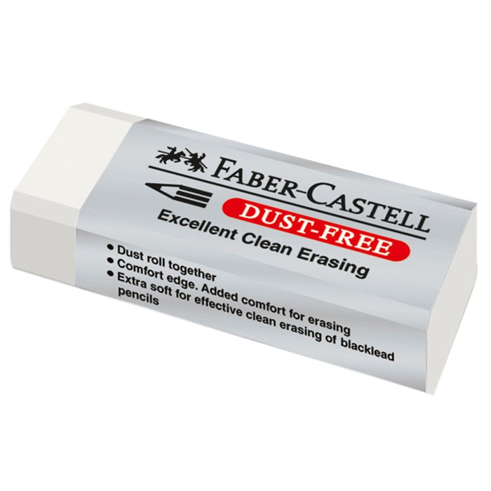 Ластик Faber-Castell "Dust Free", прямоугольный, картонный футляр, 62*21,5*11,5мм R286066 - фото 538959