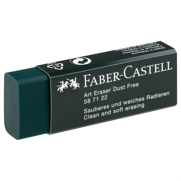 Ластик Faber-Castell "Dust-Free", прямоугольный, картонный футляр, 45*22*13мм, темно-зеленый R375091 - фото 538963